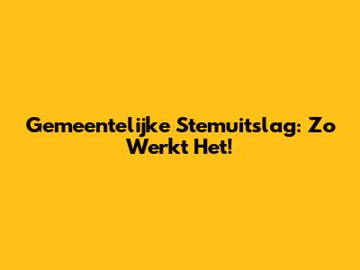 Gemeentelijke Stemuitslag: Zo Werkt Het!