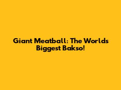 Giant Meatball: The World's Biggest Bakso!