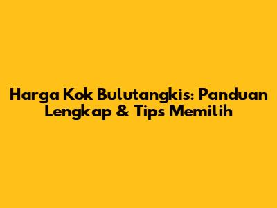Harga Kok Bulutangkis: Panduan Lengkap & Tips Memilih