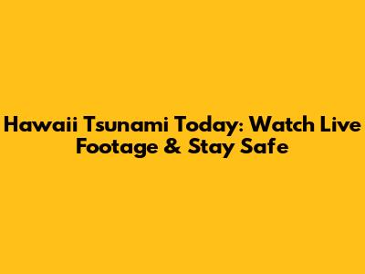 Hawaii Tsunami Today: Watch Live Footage & Stay Safe