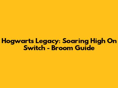 Hogwarts Legacy: Soaring High On Switch - Broom Guide