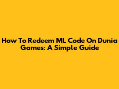 How To Redeem ML Code On Dunia Games: A Simple Guide