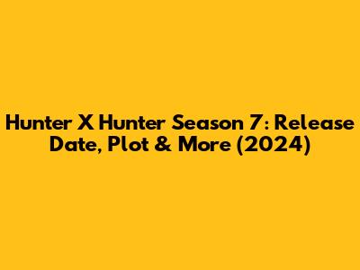 Hunter X Hunter Season 7: Release Date, Plot & More (2024)