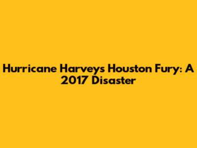 Hurricane Harvey's Houston Fury: A 2017 Disaster