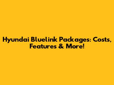 Hyundai Bluelink Packages: Costs, Features & More!