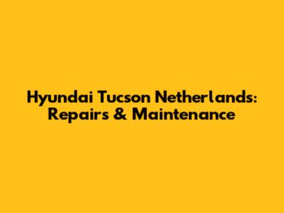 Hyundai Tucson Netherlands: Repairs & Maintenance