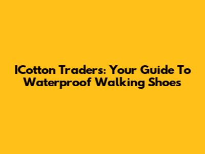 ICotton Traders: Your Guide To Waterproof Walking Shoes