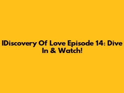 IDiscovery Of Love Episode 14: Dive In & Watch!