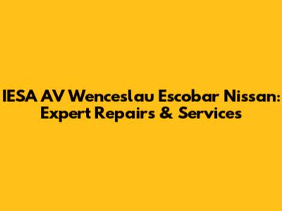 IESA AV Wenceslau Escobar Nissan: Expert Repairs & Services