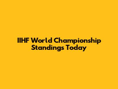 IIHF World Championship Standings Today