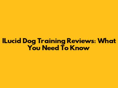 ILucid Dog Training Reviews: What You Need To Know