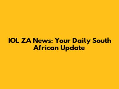 IOL ZA News: Your Daily South African Update