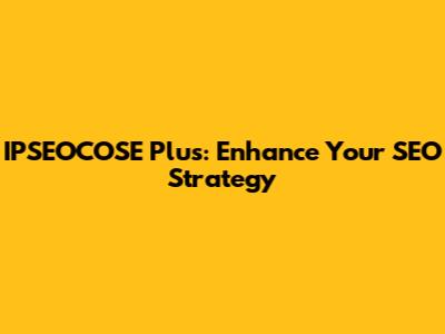 IPSEOCOSE Plus: Enhance Your SEO Strategy