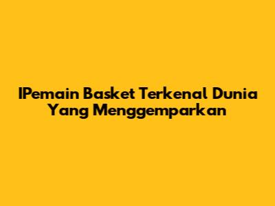 IPemain Basket Terkenal Dunia Yang Menggemparkan