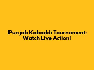 IPunjab Kabaddi Tournament: Watch Live Action!
