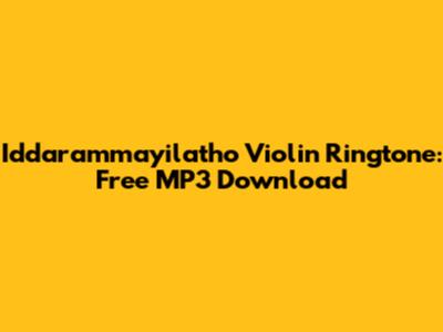 Iddarammayilatho Violin Ringtone: Free MP3 Download