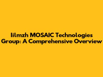 Iilmzh MOSAIC Technologies Group: A Comprehensive Overview