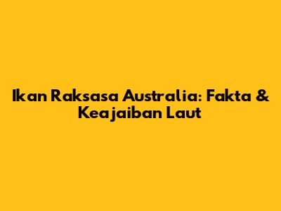 Ikan Raksasa Australia: Fakta & Keajaiban Laut