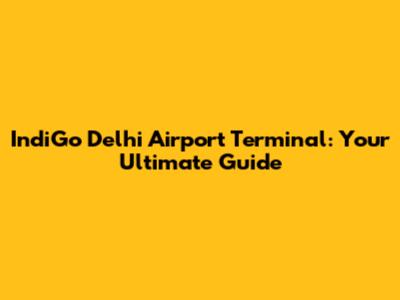 IndiGo Delhi Airport Terminal: Your Ultimate Guide