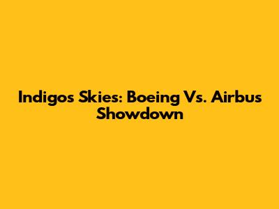 Indigo's Skies: Boeing Vs. Airbus Showdown