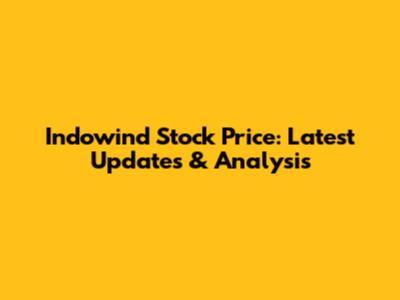 Indowind Stock Price: Latest Updates & Analysis