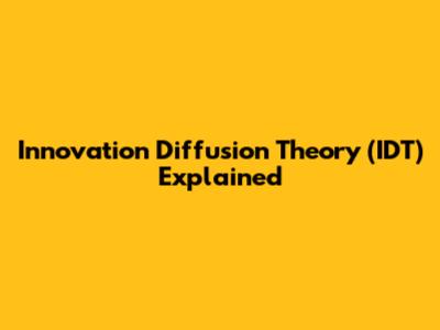 Innovation Diffusion Theory (IDT) Explained