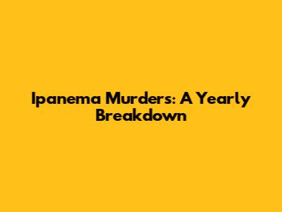 Ipanema Murders: A Yearly Breakdown