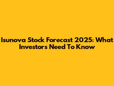 Isunova Stock Forecast 2025: What Investors Need To Know