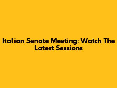 Italian Senate Meeting: Watch The Latest Sessions