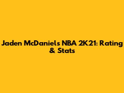 Jaden McDaniels NBA 2K21: Rating & Stats