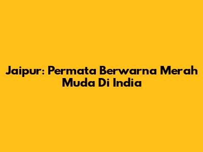 Jaipur: Permata Berwarna Merah Muda Di India