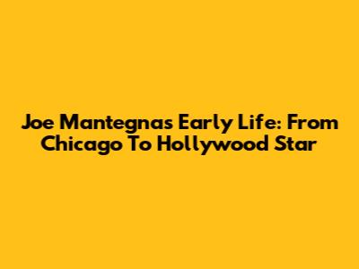Joe Mantegna's Early Life: From Chicago To Hollywood Star