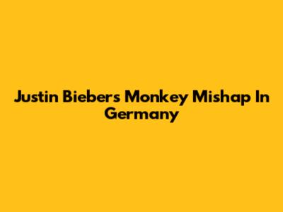 Justin Bieber's Monkey Mishap In Germany