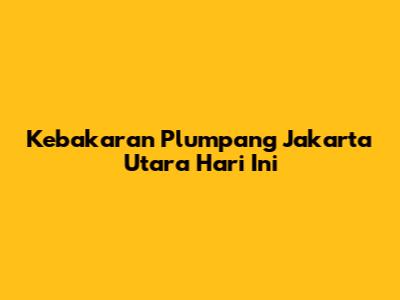 Kebakaran Plumpang Jakarta Utara Hari Ini