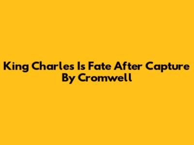King Charles I's Fate After Capture By Cromwell