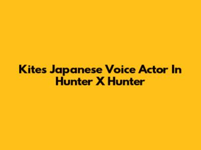 Kite's Japanese Voice Actor In Hunter X Hunter