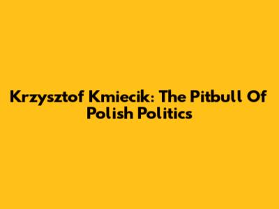 Krzysztof Kmiecik: The Pitbull Of Polish Politics