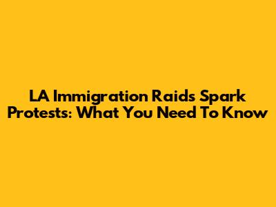 LA Immigration Raids Spark Protests: What You Need To Know