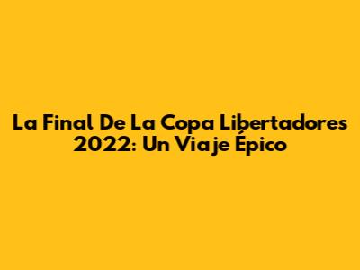 La Final De La Copa Libertadores 2022: Un Viaje Épico