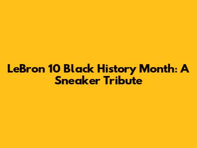 LeBron 10 "Black History Month": A Sneaker Tribute