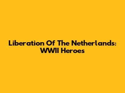 Liberation Of The Netherlands: WWII Heroes