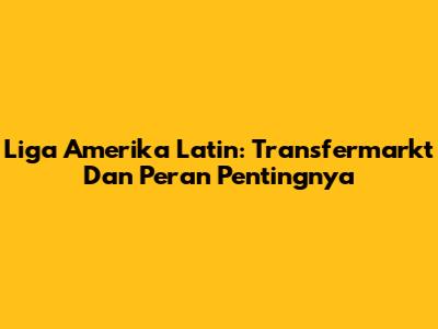 Liga Amerika Latin: Transfermarkt Dan Peran Pentingnya