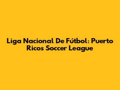 Liga Nacional De Fútbol: Puerto Rico's Soccer League