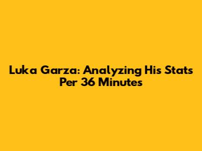 Luka Garza: Analyzing His Stats Per 36 Minutes