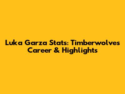 Luka Garza Stats: Timberwolves Career & Highlights