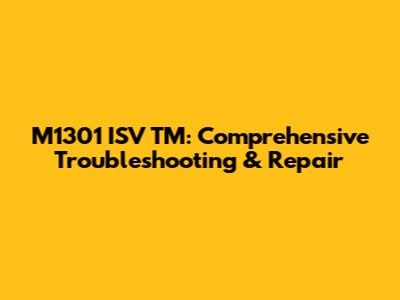 M1301 ISV TM: Comprehensive Troubleshooting & Repair