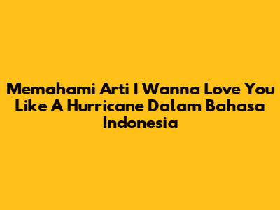 Memahami Arti 'I Wanna Love You Like A Hurricane' Dalam Bahasa Indonesia