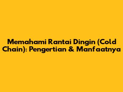Memahami Rantai Dingin (Cold Chain): Pengertian & Manfaatnya