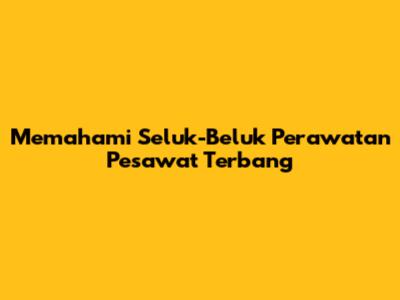Memahami Seluk-Beluk Perawatan Pesawat Terbang