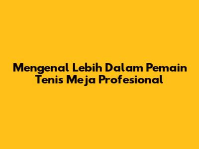 Mengenal Lebih Dalam Pemain Tenis Meja Profesional